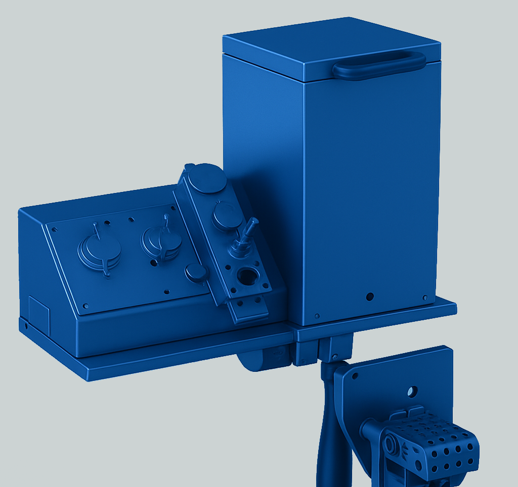 Hot melt and pva glue system product image from SPI in blue prototype colour