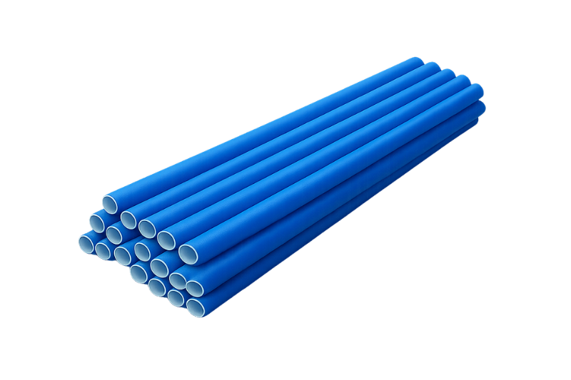 Industrial machinery for paper straw manufacturing industry packet of straws blue mono chrome image left aligned