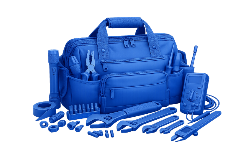 Manufacturing equipment servicing and maintenance with SPI Developments work mans bag image