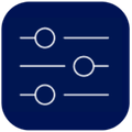 Minimal downtime icon blue