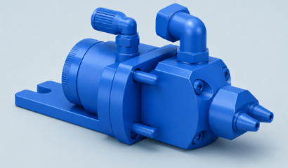PVA system for filters machine part blue