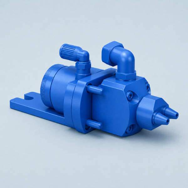 PVA system for filters machine part blue