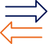 versatile icon orange and blue